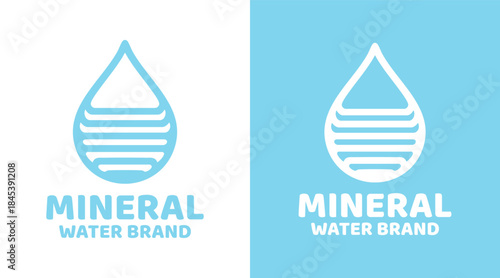 Mineral Water Brand Logo Natural Fresh Water Identity