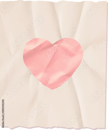 Heart On Wrinkled Paper