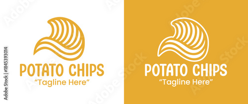 Potato Chips Brand Logo Modern Snack Identity