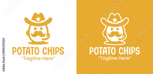 Potato Chips Sheriff Logo Western Snack Identity
