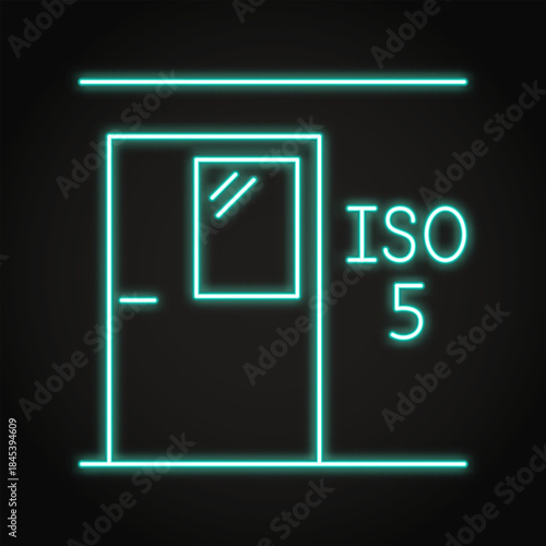 Cleanroom door neon icon