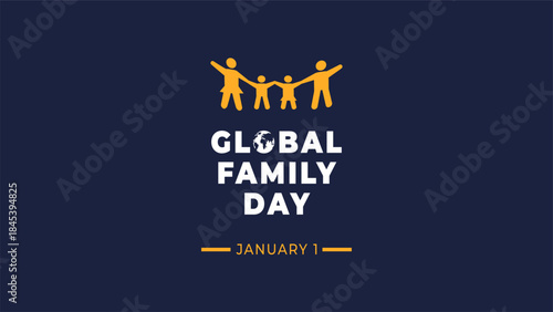 Global family day flyer illustration