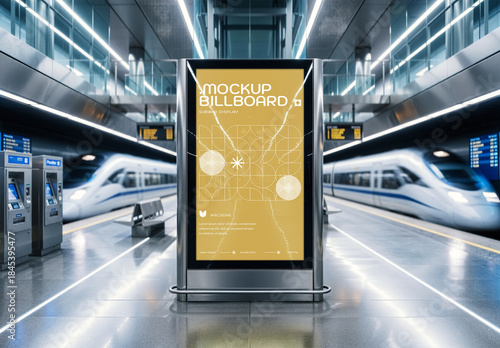 Underground Billboard Subway Poster Display In Metro Station