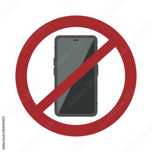 No cell mobile phone prohibition icon vector illustration