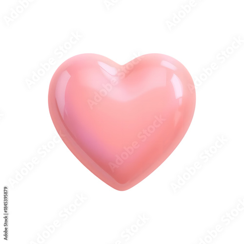 pink heart isolated on white background