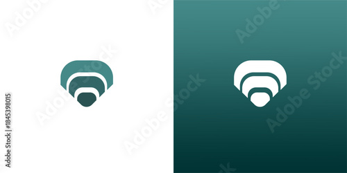 wifi green vector logo isolated