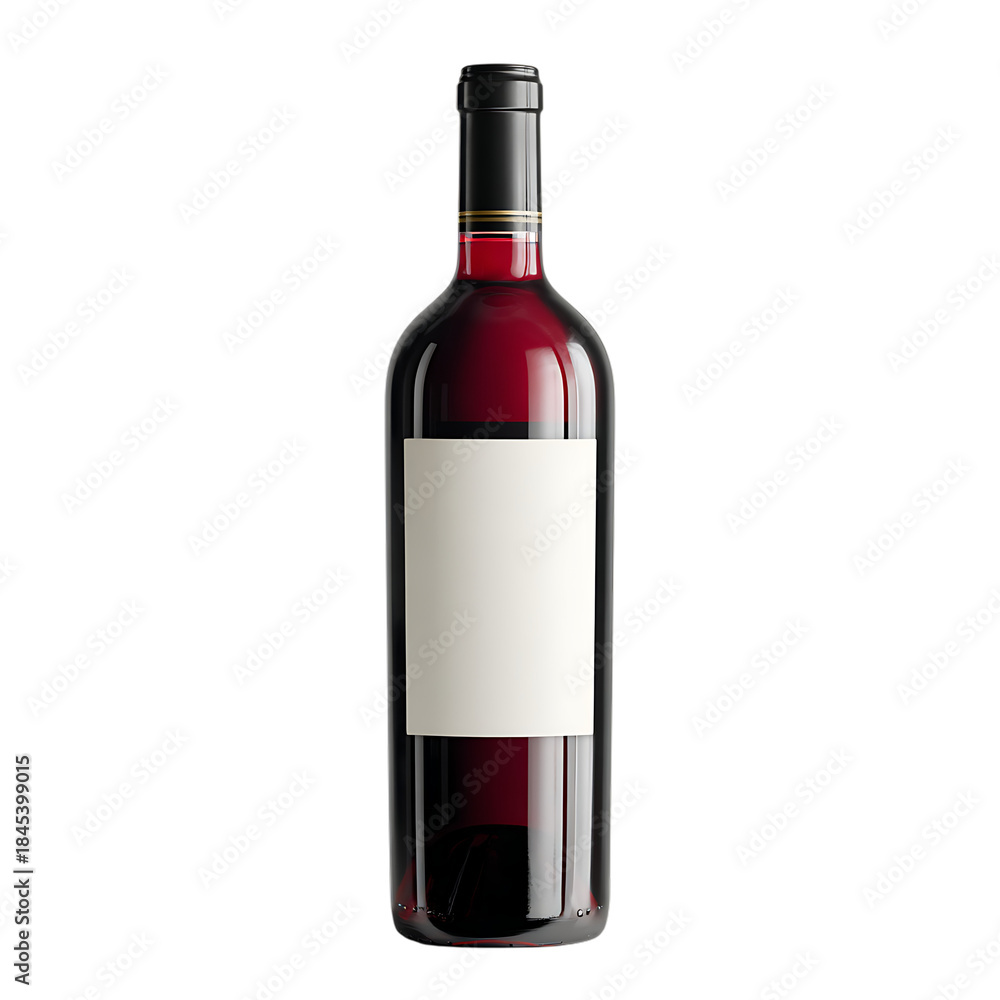 Obraz premium Red wine bottle isolated on transparent background