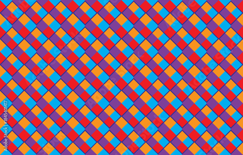 Geometric ethnic pattern oriental design on dark midnight navy background. Traditional geometry abstract with pink, white, yellow, green color for wallpaper handcraft, carpet, clothing, fabric design.