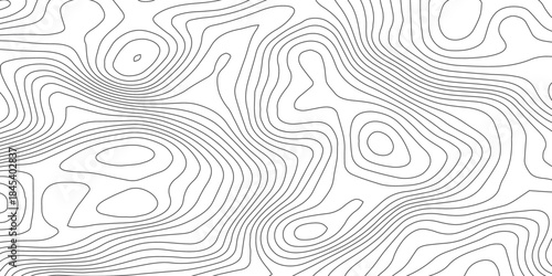 Abstract seamless topographic map pattern with flowing contour lines in soft gray, inspired by natural terrain and elevation maps, designed as a clean minimalist background for branding