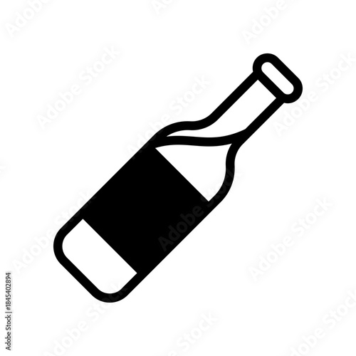 Simple Wine Bottle Icon For Bar, Restaurant, Or Beverage Branding And Marketing
