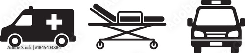 Medical ambulance stretcher hospital patient transportation emergency care vehicle healthcare equipment