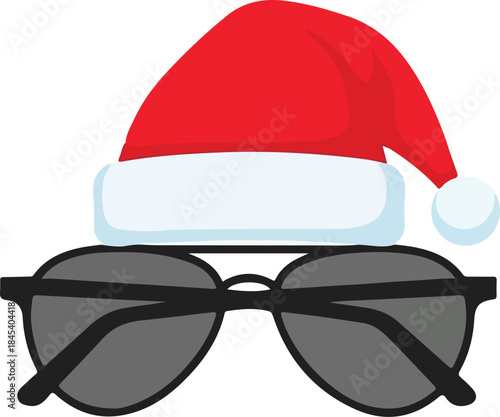 Santa Hat with Glasses Illustration