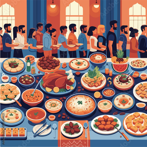 Festive Iftar Feast A Community Gathering for Ramadan.