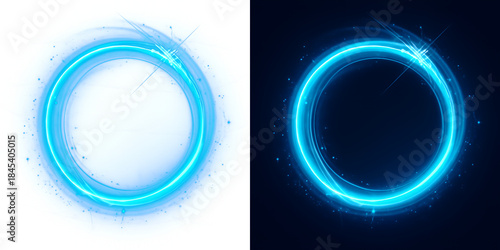 Dual blue neon circles