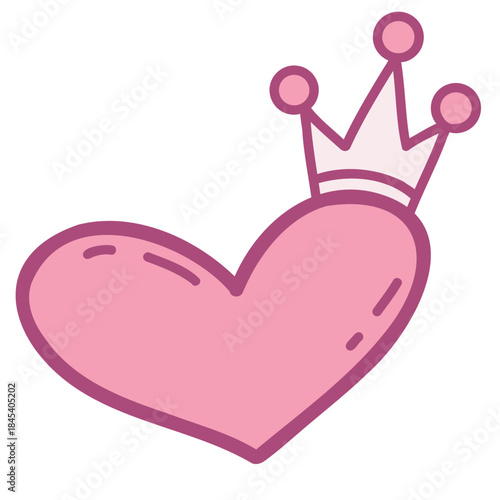 Pink Heart with Crown