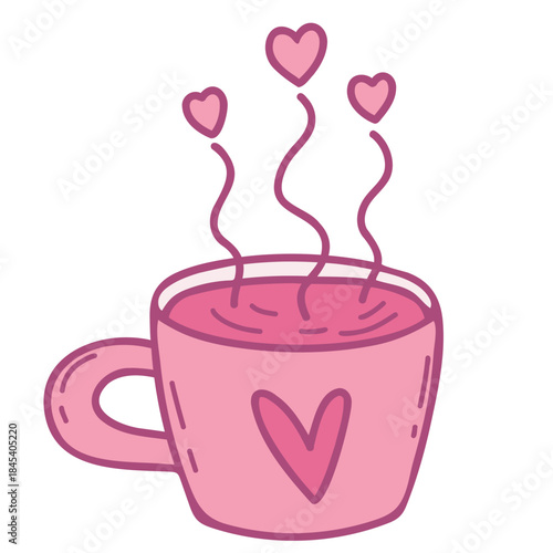 Romantic Pink Mug with Heart