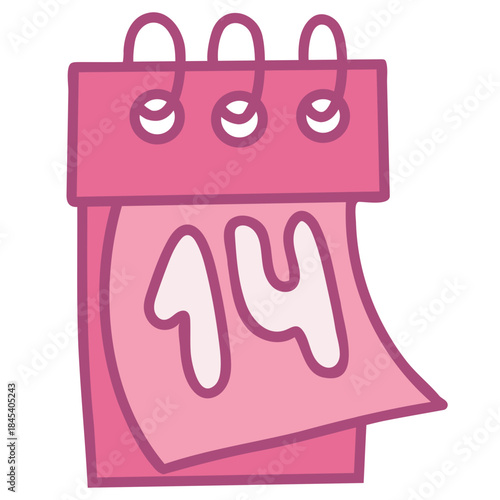 Romantic Calendar 14 Number