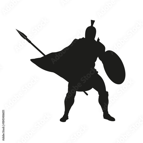 Attacking Greek Warrior with Shield