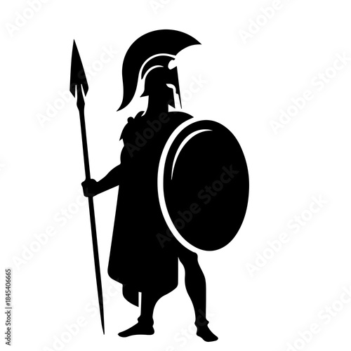 Spartan Warrior Shield and Spear