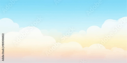 Sky with clouds and sunlight during a bright evening