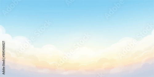 Sun and clouds in a bright sky