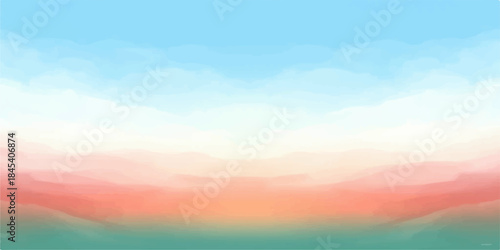 Colorful sunset over the sea with dramatic clouds and warm light on the ocean horizon