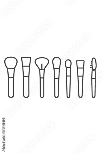 Professional makeup brushes set for cosmetic application and beauty routine