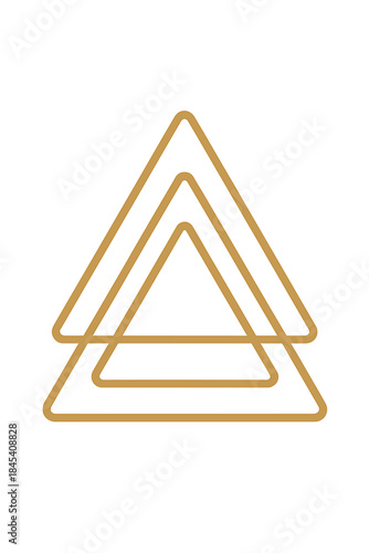 Elegant abstract geometric logo element featuring three nested triangles with rounded corners