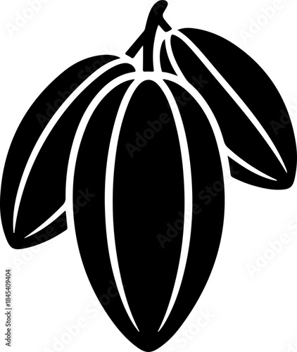 Cacao beans black silhouette vector art