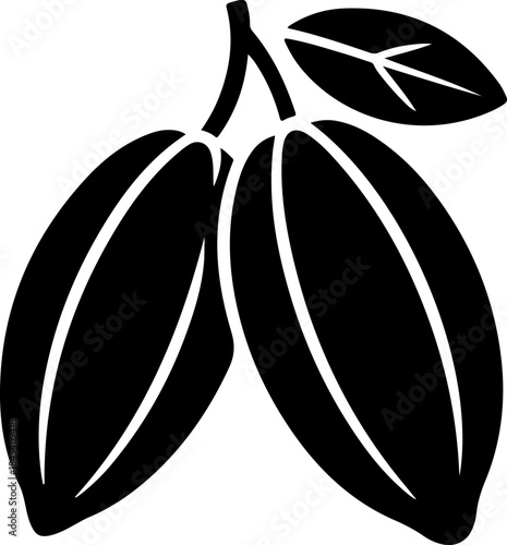 Cacao beans black silhouette vector art