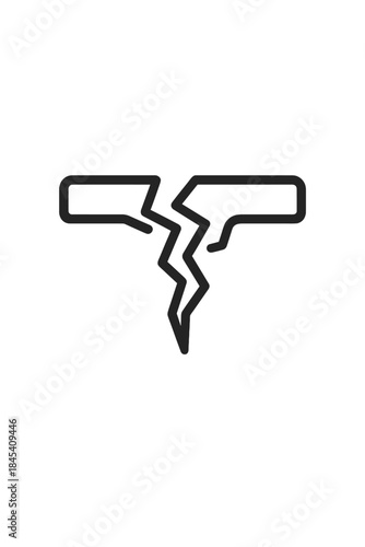 Split speech bubble icon symbolizing conflict, broken dialogue, or misunderstanding