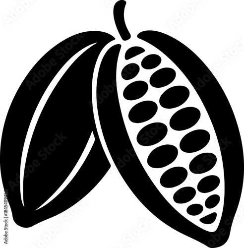 Cacao beans black silhouette vector art