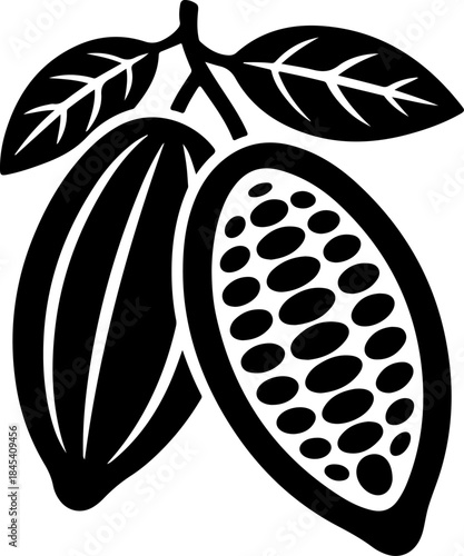 Cacao beans black silhouette vector art