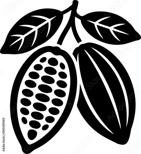 Cacao beans black silhouette vector art