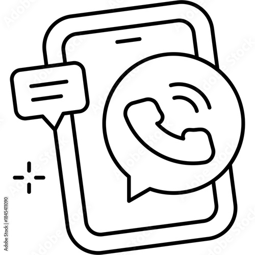 Line Art Phone Call Icon