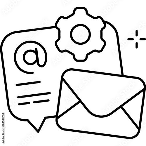 Line Art Email Support Icon