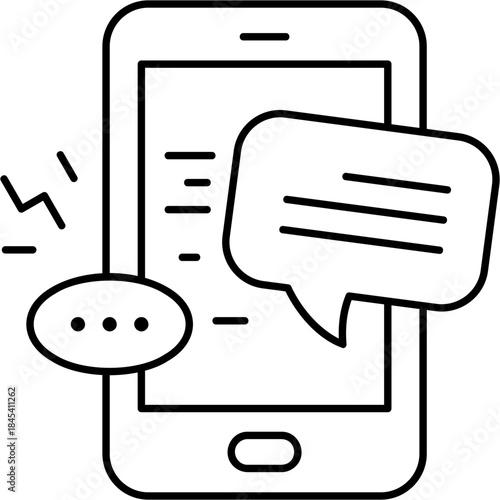 Line Art Instant Message Icon