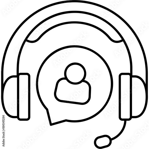Line Art Customer Support Icon