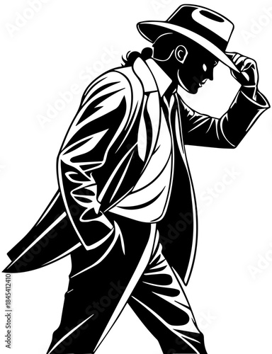 Noir Detective Walking Silhouette