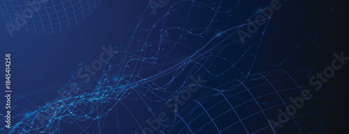 Technology and science cloud data computing. Connected neural network