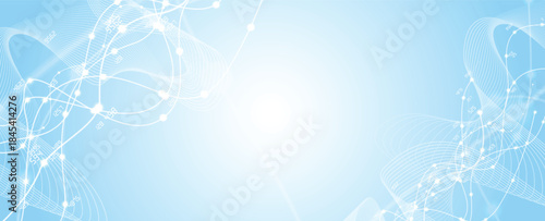Technology and science cloud data computing. Connected neural network
