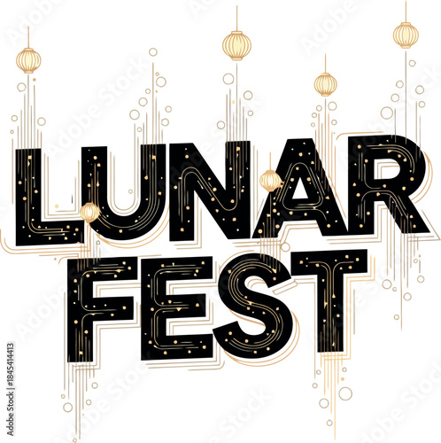 Lunar Fest celebration banner with moonlight decorations.