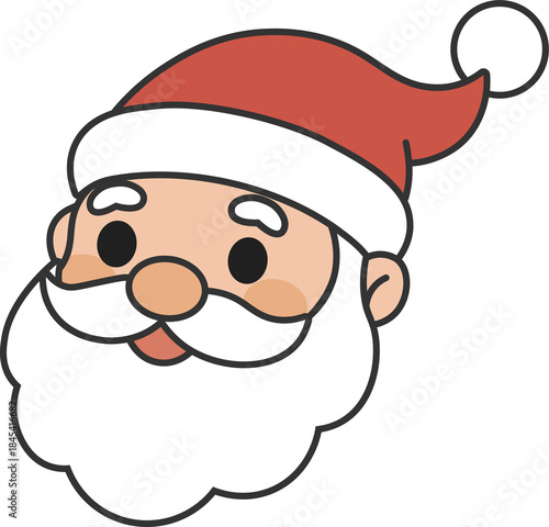 Cartoon Santa Claus Face Illustration