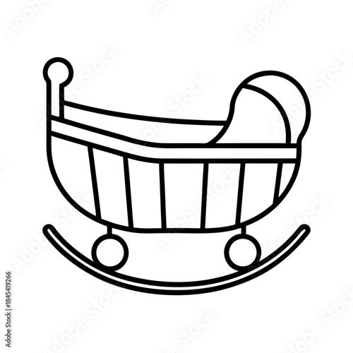 vector clip art baby cradle for web and graphic design