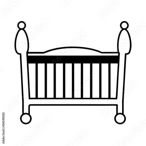 vector clip art baby crib for web and graphic design