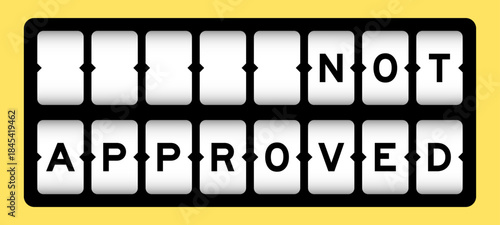 Black color in word not approved on slot banner with yellow color background