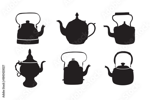 Copper Kettle. Antique Copper Kettle Set Illustration