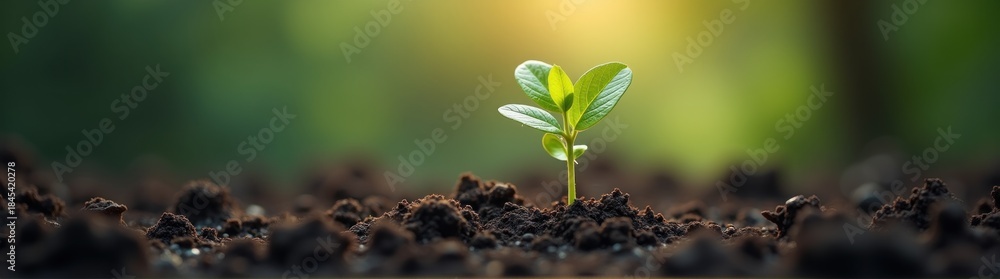 Fototapeta premium Small plant that is growing out of the ground