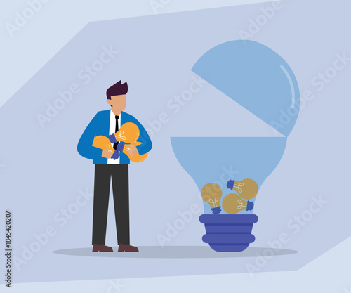 Monetizing Innovation: Turning Ideas into Profitable Business Ventures 2d flat vector illustration