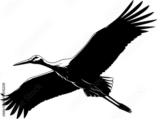Stork silhouette, Stork vector silhouette, Flying stork silhouette, Stork, Stork silhouette clip art